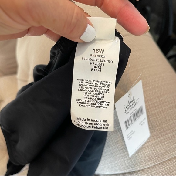 F: Island Escape NWT Women’s Swim bottom Black Sz 16W - Picture 5 of 8